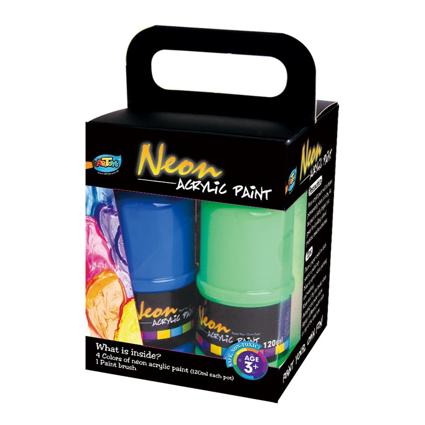 4*120ml Neon Acrylic Paint