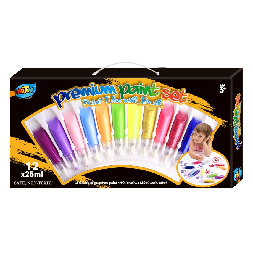 12 Premium Paint Tube with Brush