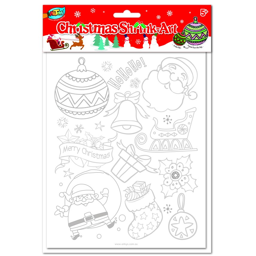 Shrink Art Sheet  - Xmas